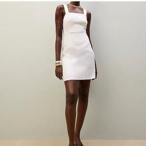 J Crew square neck aline white linen dress
